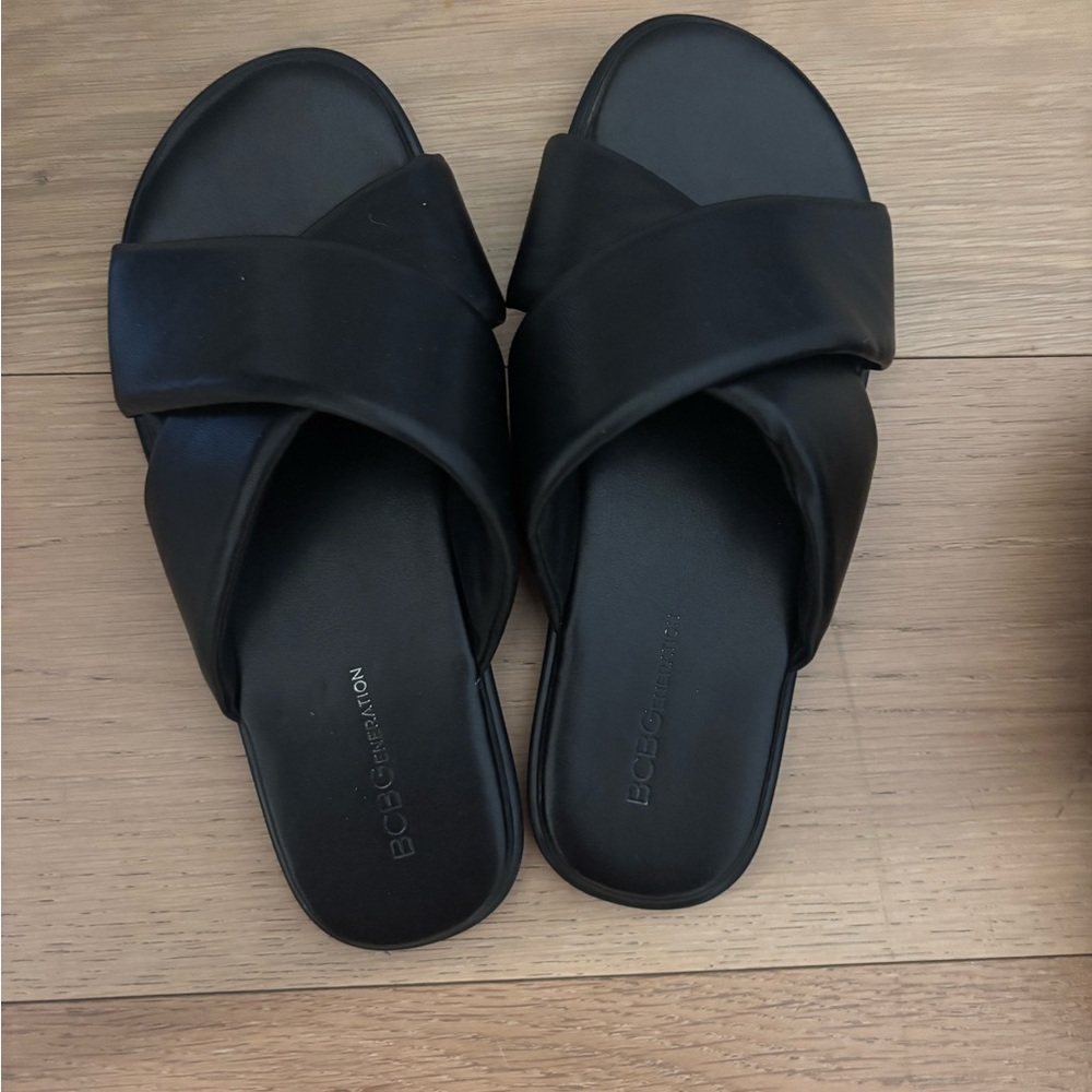 BCBGeneration Black Sandals with Padded Strap